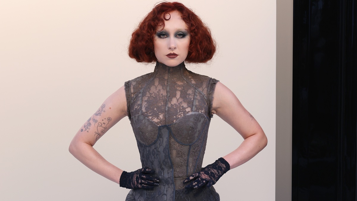 Chappell Roan Stuns in Completely Sheer & Lacy Acne Studios Corset Dress