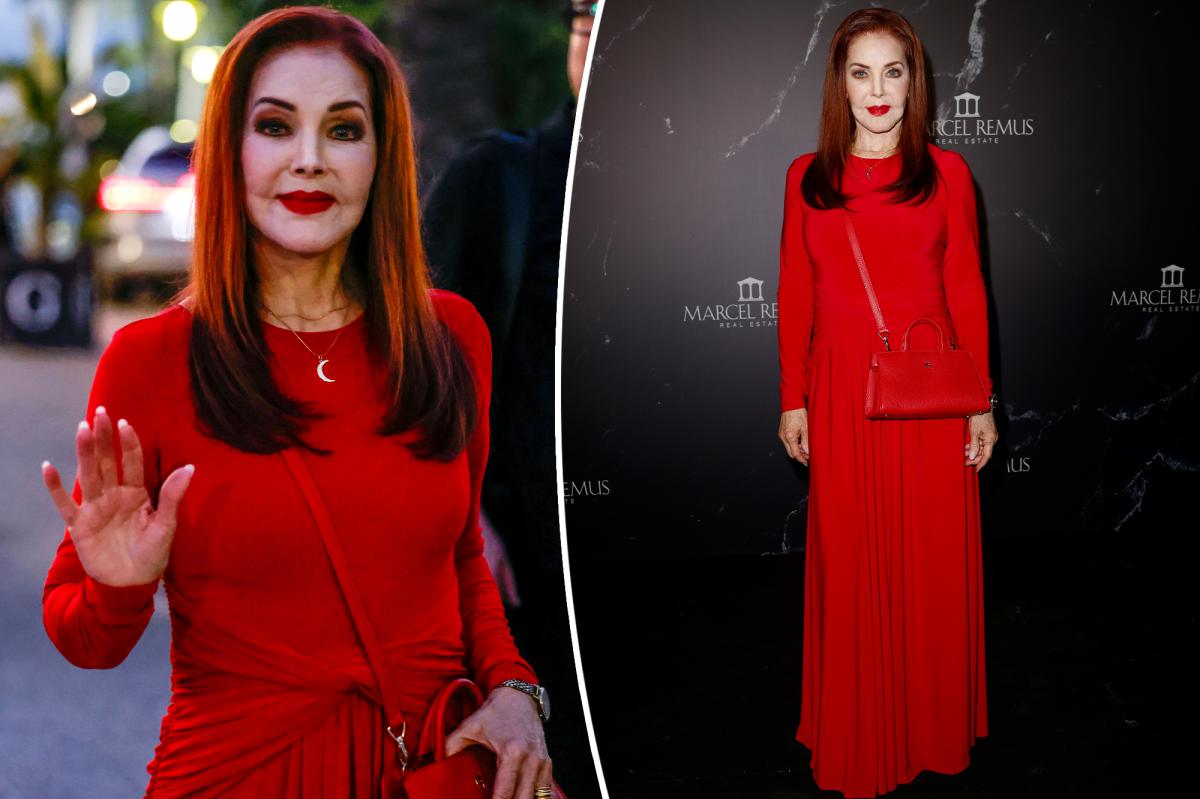 Priscilla Presley Turns Heads in Stunning Red at Rare Event