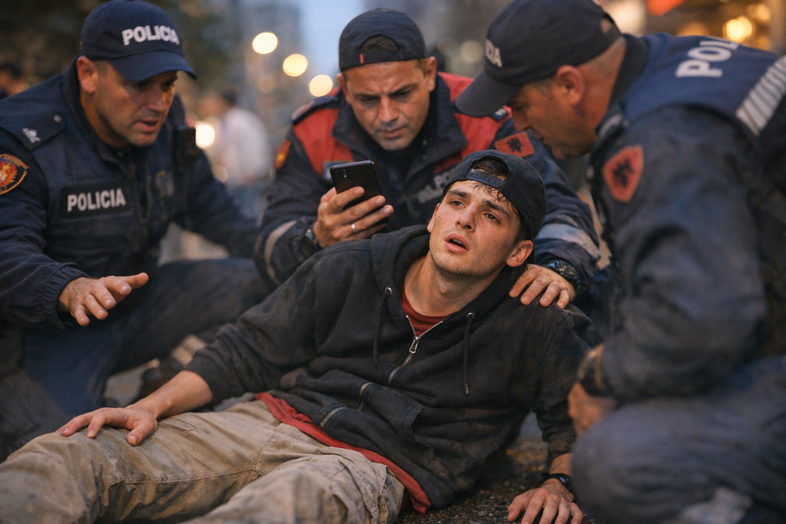 Young Man Collapses After Police Detain Him in Tirana, Denies Being a Protester