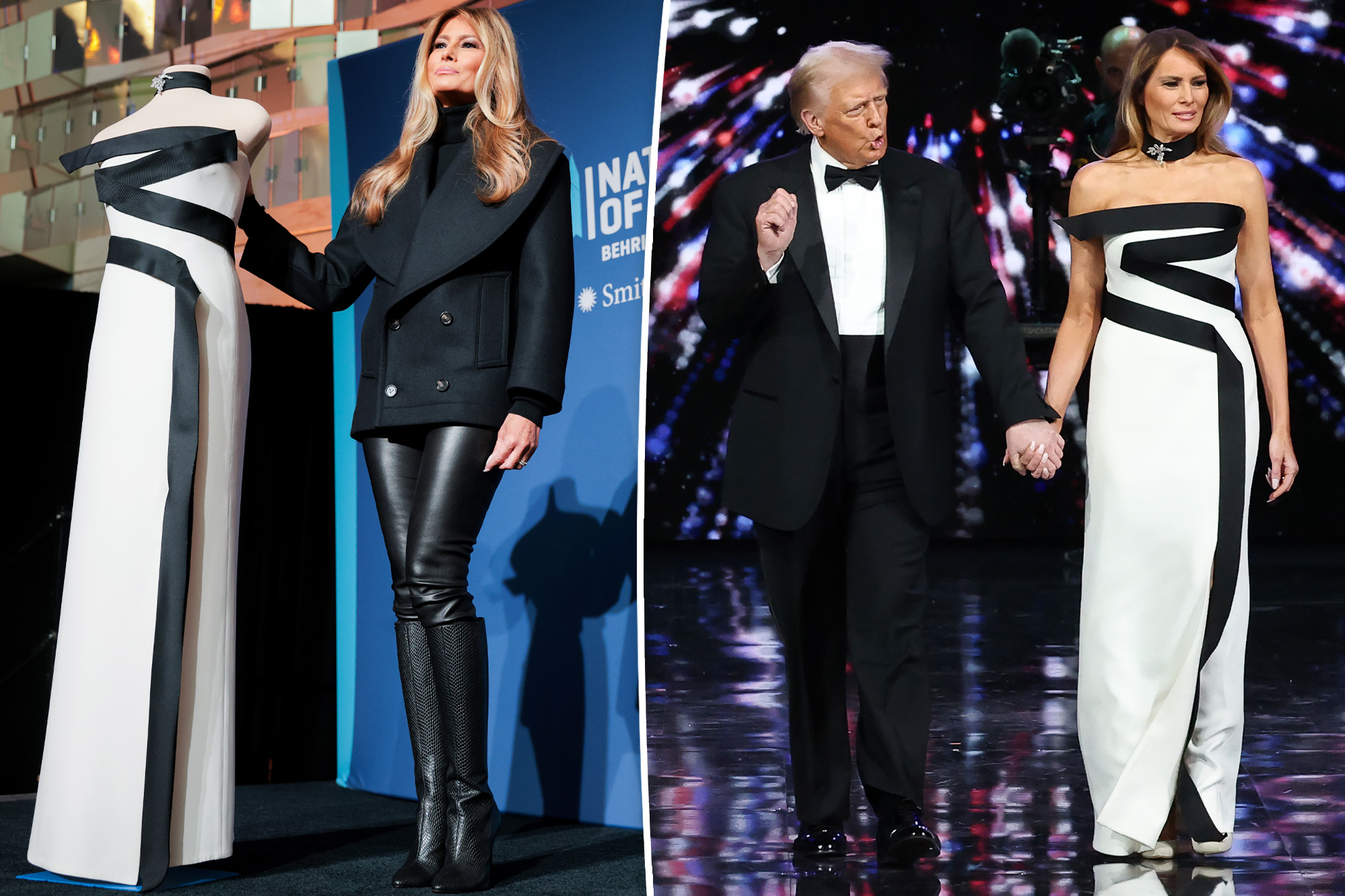 Melania Trump stuns at Smithsonian gown donation in chic leather leggings