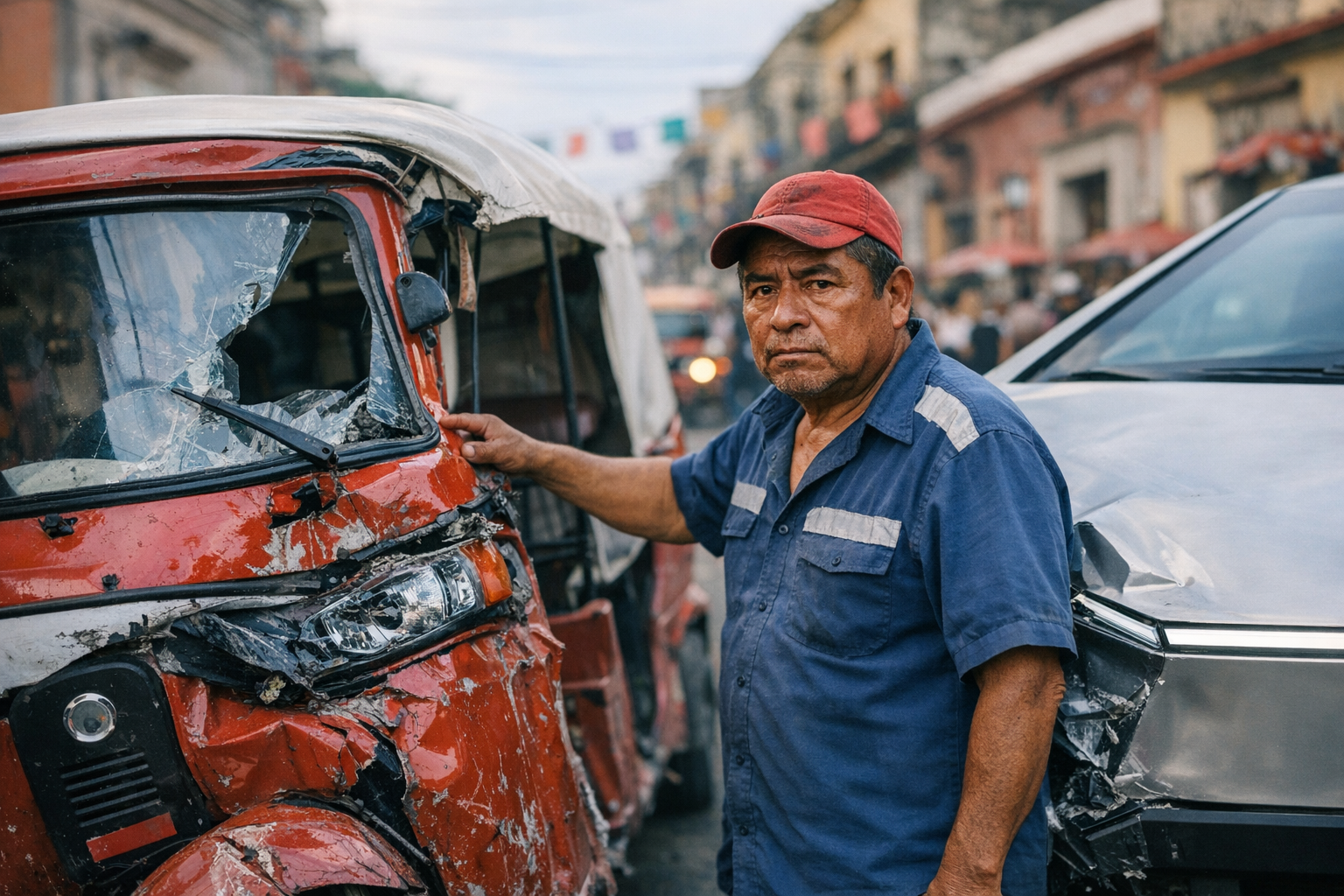 Mototaxista impacta una Cybertruck de millones en Oaxaca