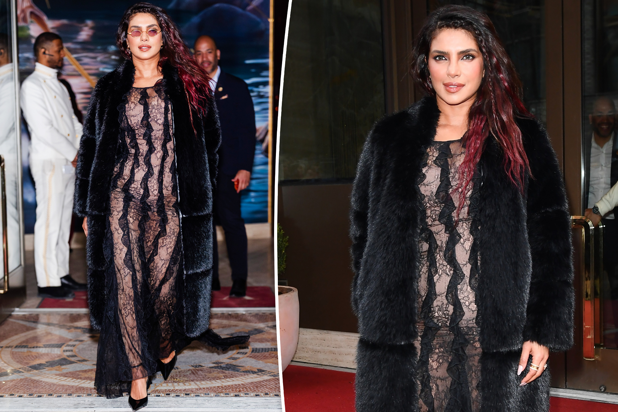 Priyanka Chopra Dares NYC Winter with Bold Sheer Lace Look