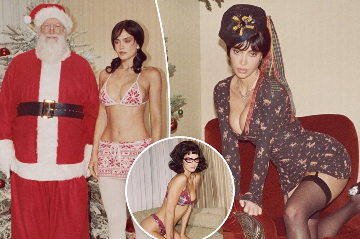 Kardashian-Jenner Sisters Star in Retro Skims Holiday Campaign with Santa