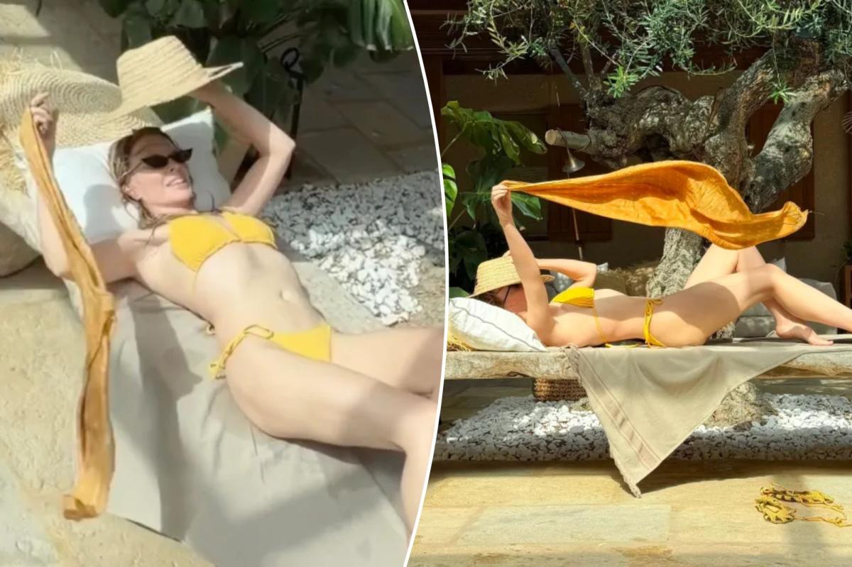 Kylie Minogue Stuns in Yellow Bikini as She Bids Farewell to Europe