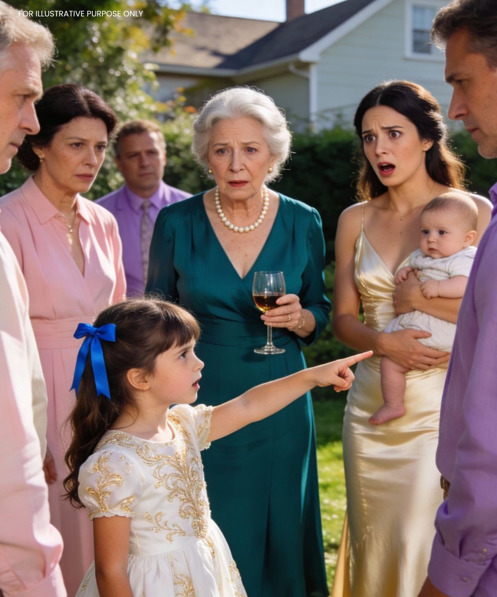 During the christening ceremony, my mother-in-law insulted me by suggesting that my baby did not belong to the family. Despite my struggle to hold back tears, my 8-year-old stepdaughter defended our family by pointing out that the baby resembled her biological father, not the man Grandma had an affair with. A moment of silence ensued, leaving Darlene shocked and prompting Matt to inquire about the undisclosed man.