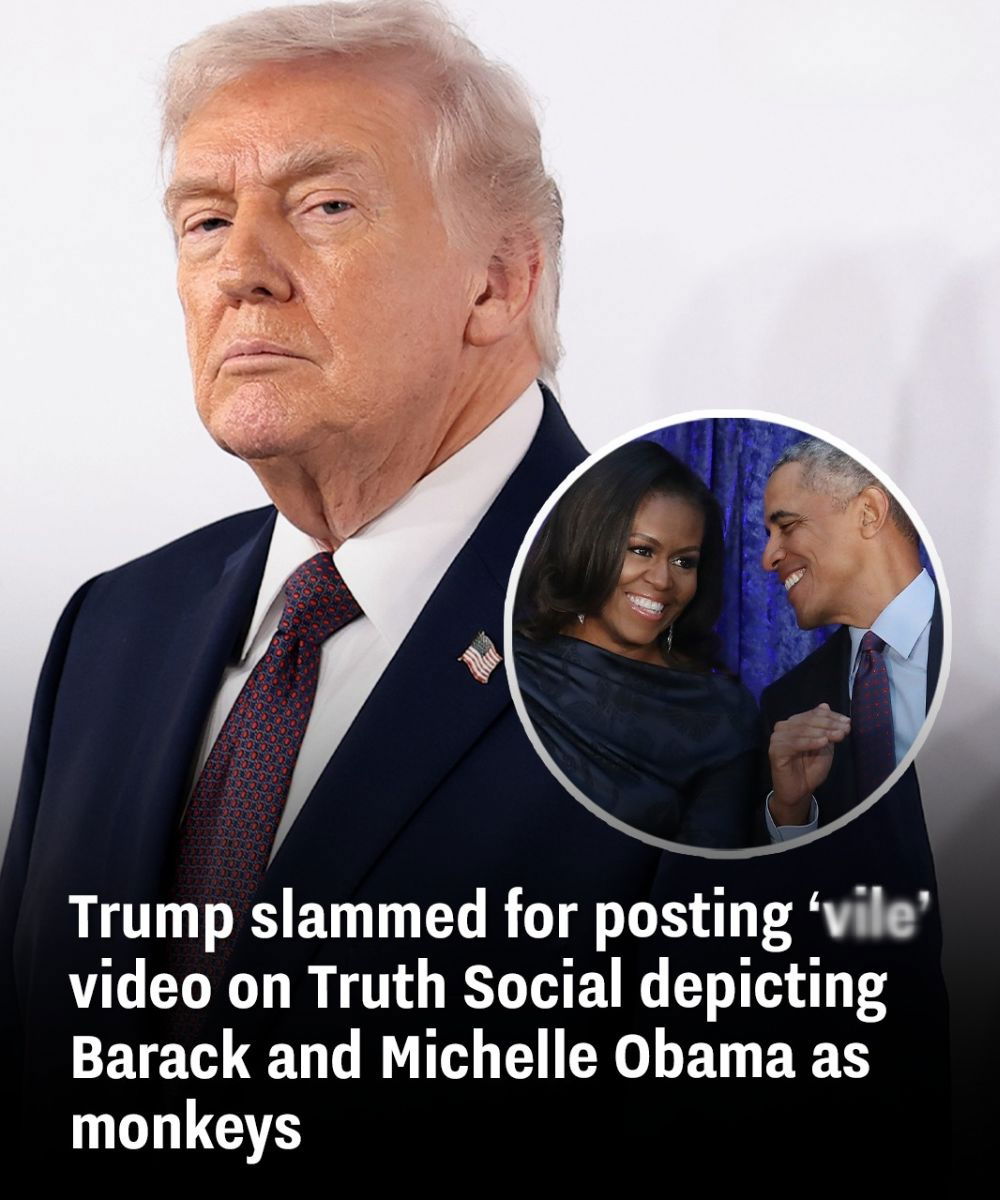 Trump sparks outrage with ‘vi:le’ video on Truth Social showing Obamas as simians