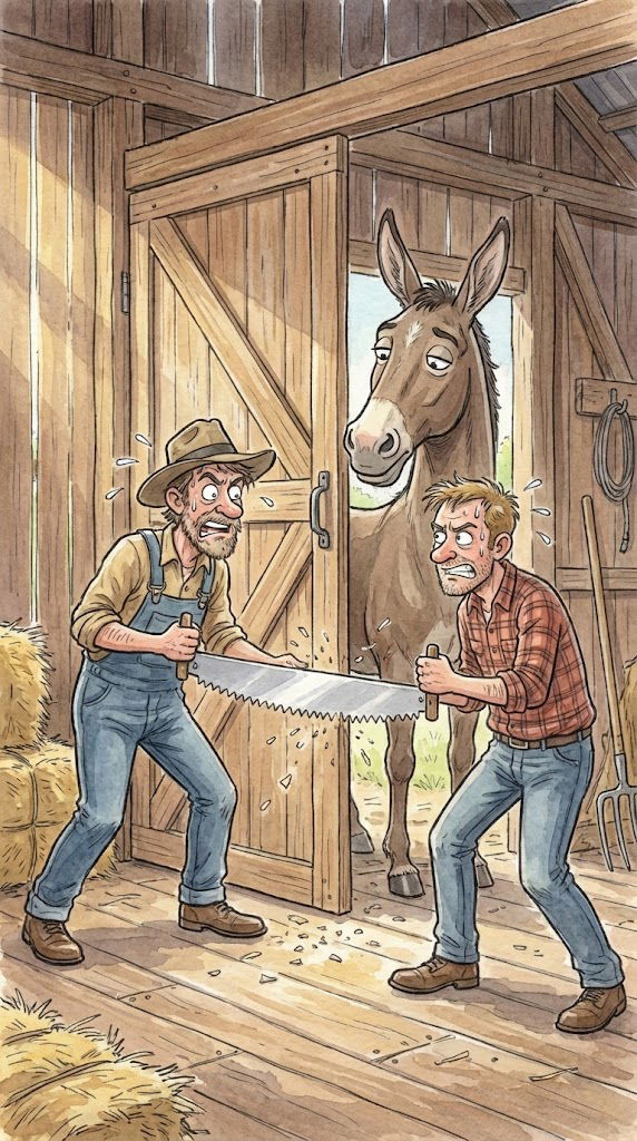 The hardworking mule that made Joe and Larry's lives easier