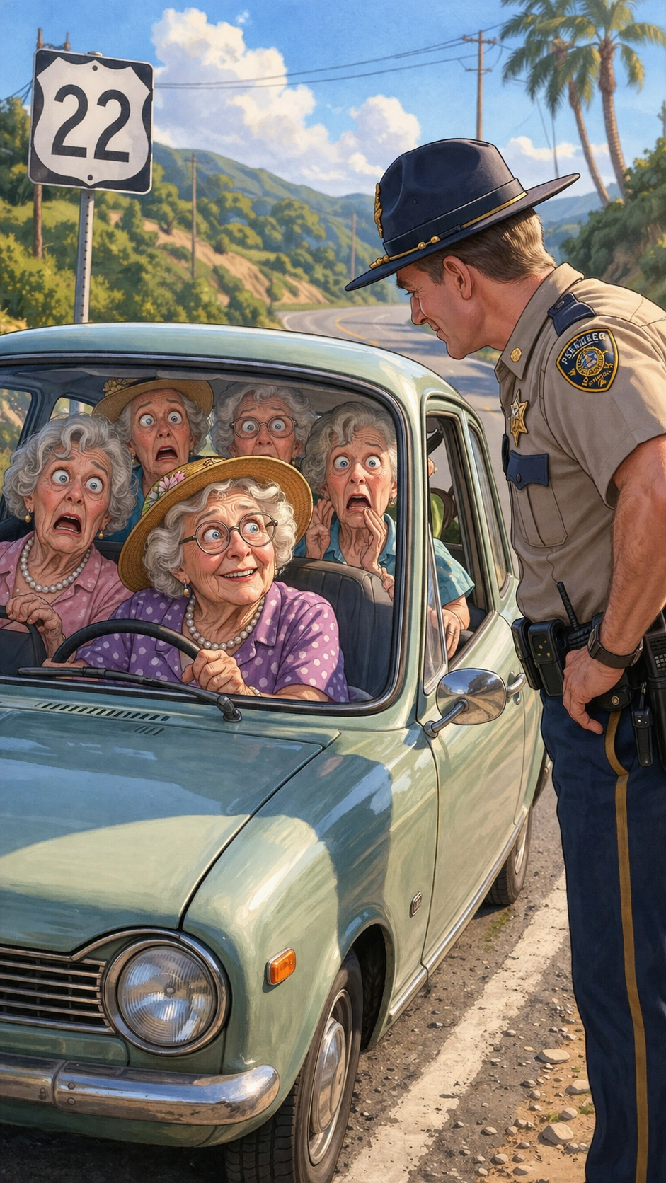 State Trooper Stops Car Full of 5 Elderly Women—Here's Why