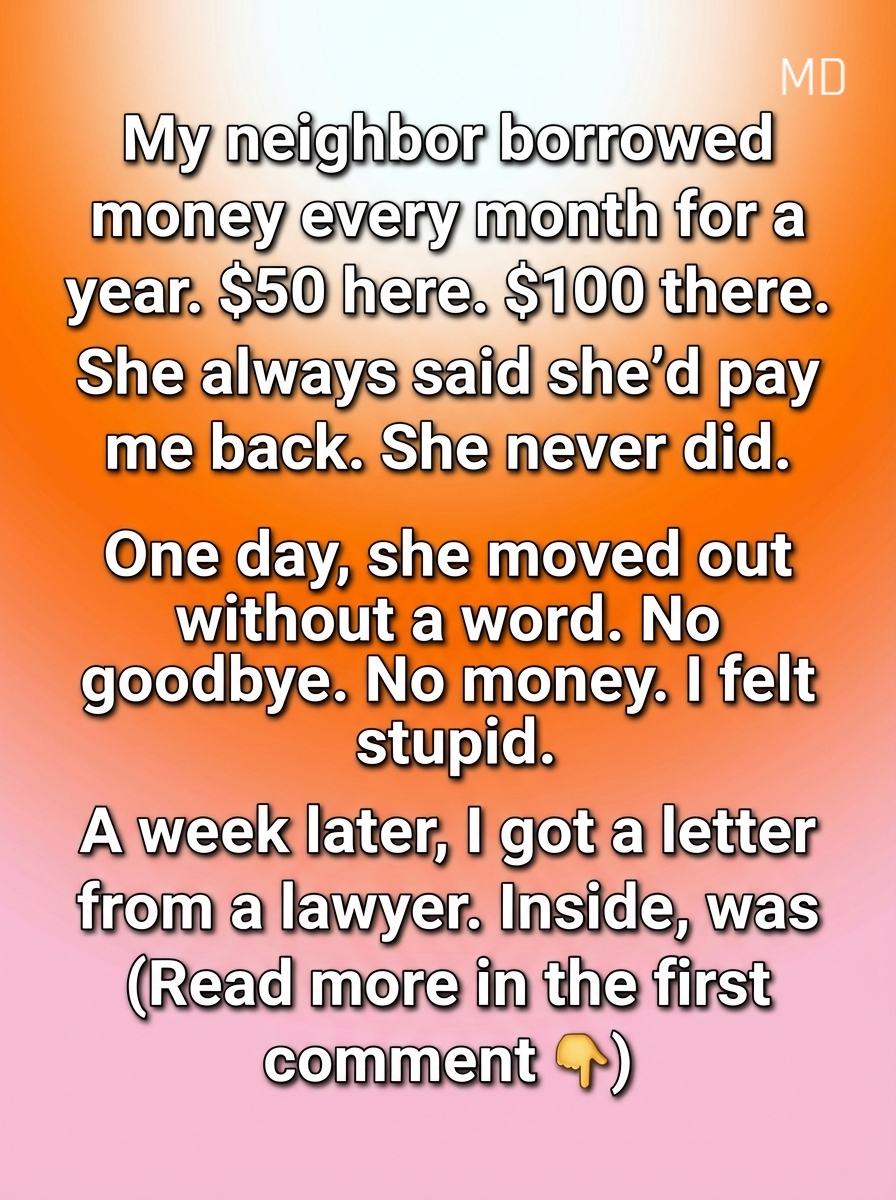 The truth I discovered later changed everything after my neighbor borrowed money for several months.