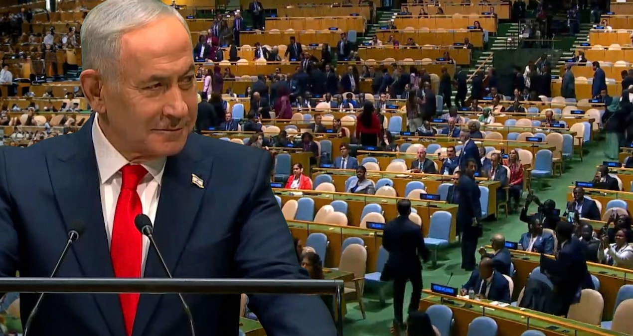 Netanyahu BM'de Konuşurken Salonu Terk Edenler Şok Yarattı!