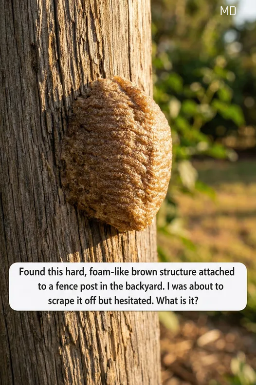 Curious Brown Structure Found on Fence—Discover What It Might Be!