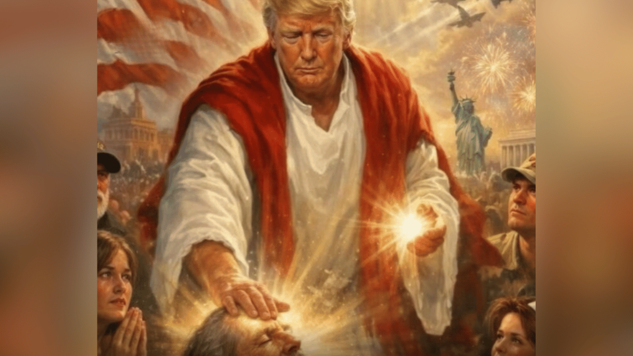 Trump Claims Viral "Jesus" Image Was Him as a Doctor, Slams "Fake News"