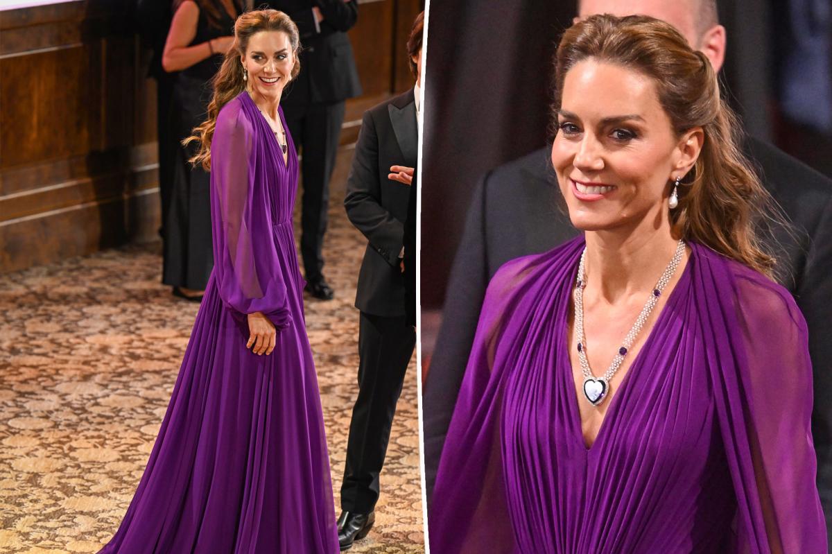 Kate Middleton Stuns in Rare Royal Jewels at 'Digger' Premiere