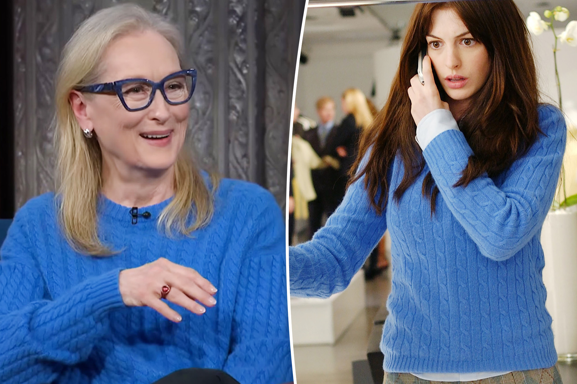 Meryl Streep Revives Iconic Blue Sweater for 'Devil Wears Prada 2' Return