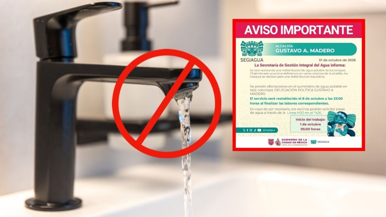 Megacorte de agua en Gustavo A. Madero: ¿qué colonias serán afectadas?