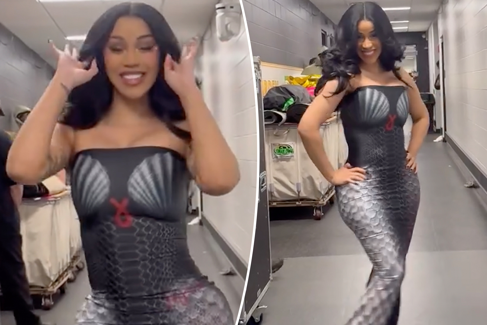 Cardi B Stuns as a Real-Life Mermaid in Seashell Dress