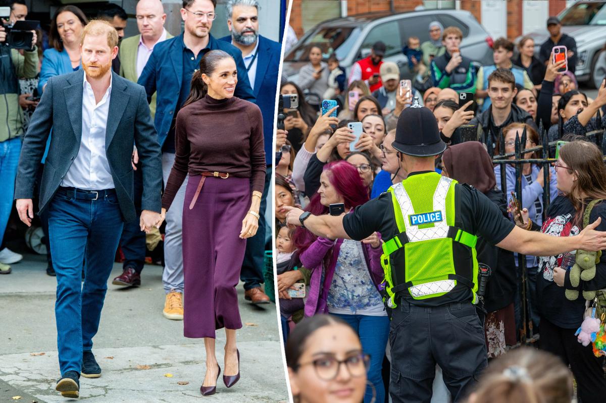Police Clear Crowds Blocking Harry and Meghan’s Car at Nottingham Charity Visit