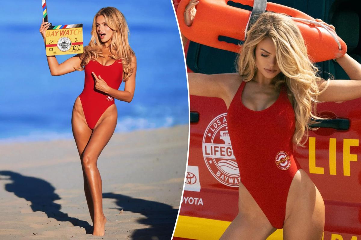 Brooks Nader Turns Heads in Iconic Swimsuit for 'Baywatch' Reboot