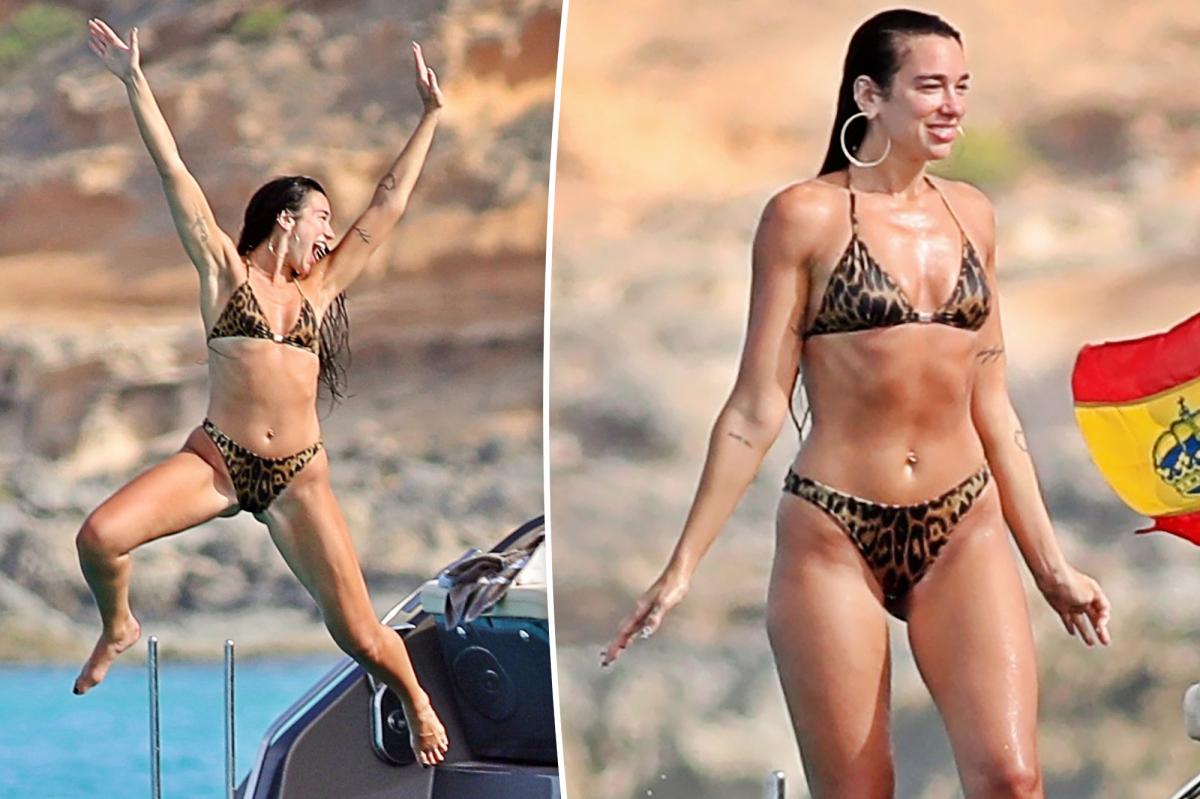 Dua Lipa's Luxe Leopard-Print Look Turns Heads in Ibiza