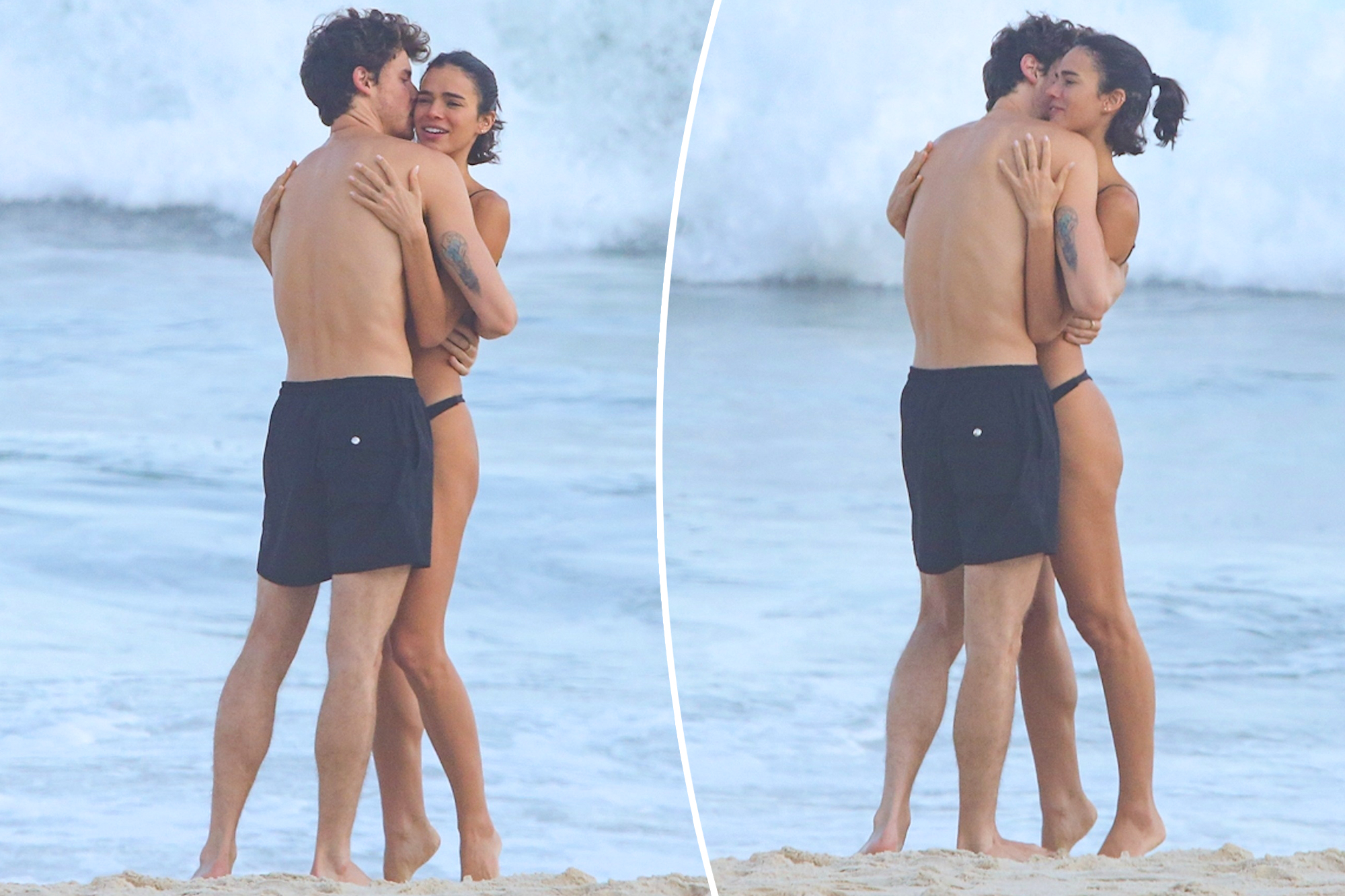 Shawn Mendes and Bruna Marquezine's Beach PDA Moment!