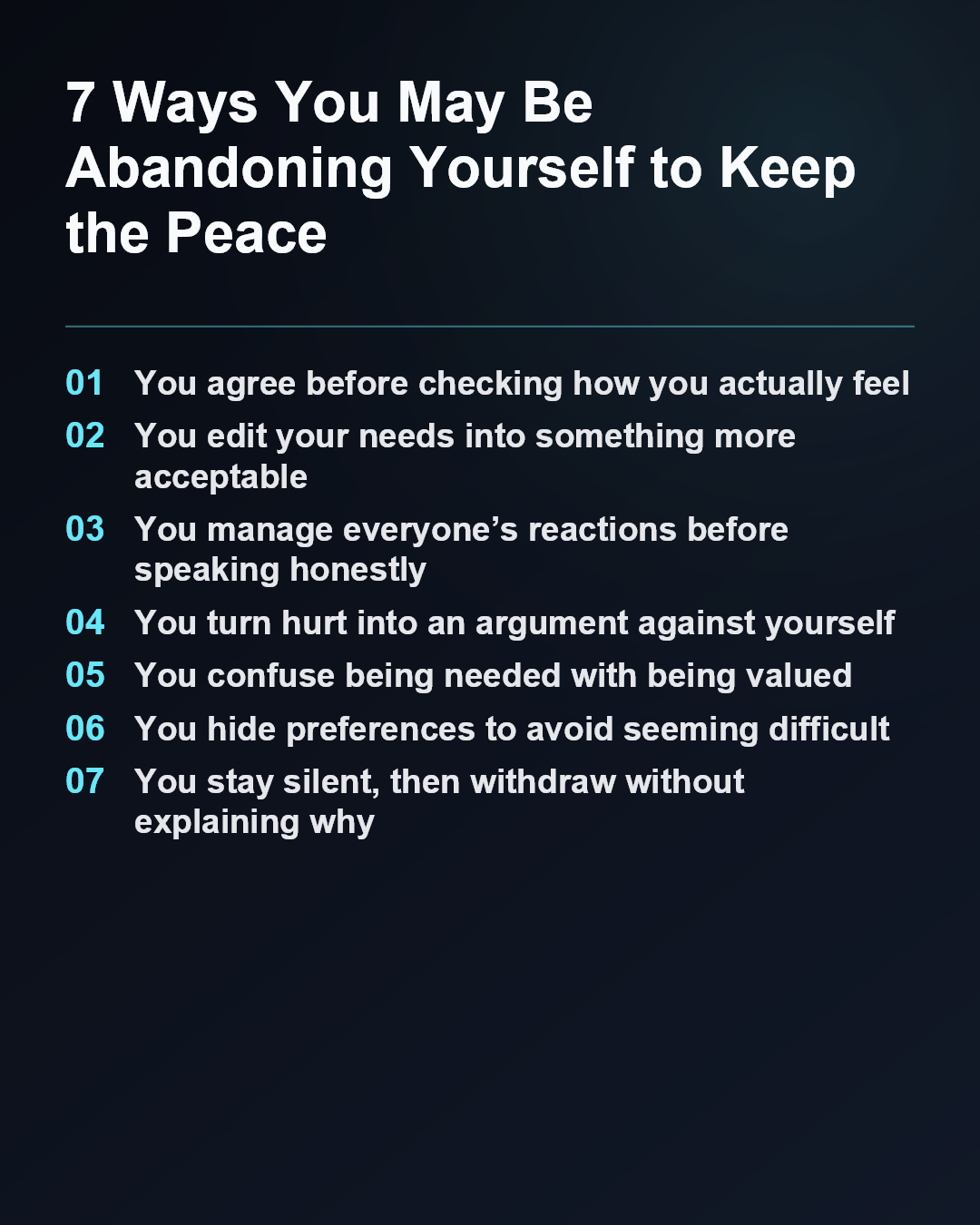 7 Ways You May Be Abandoning Yourself to Keep the Peace