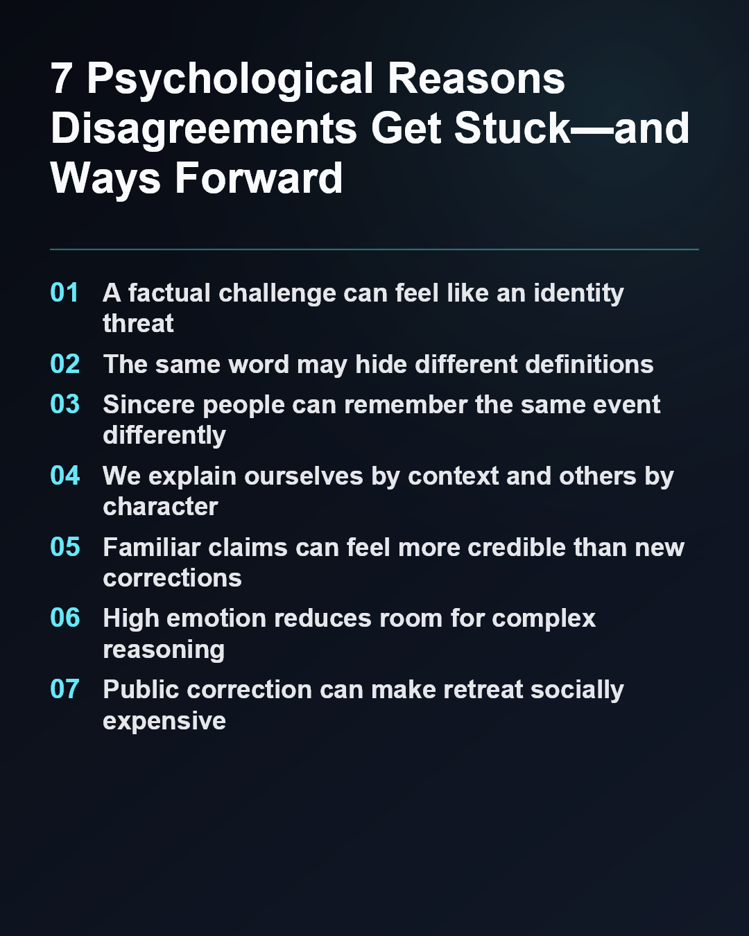 7 Psychological Reasons Disagreements Get Stuck—and Ways Forward