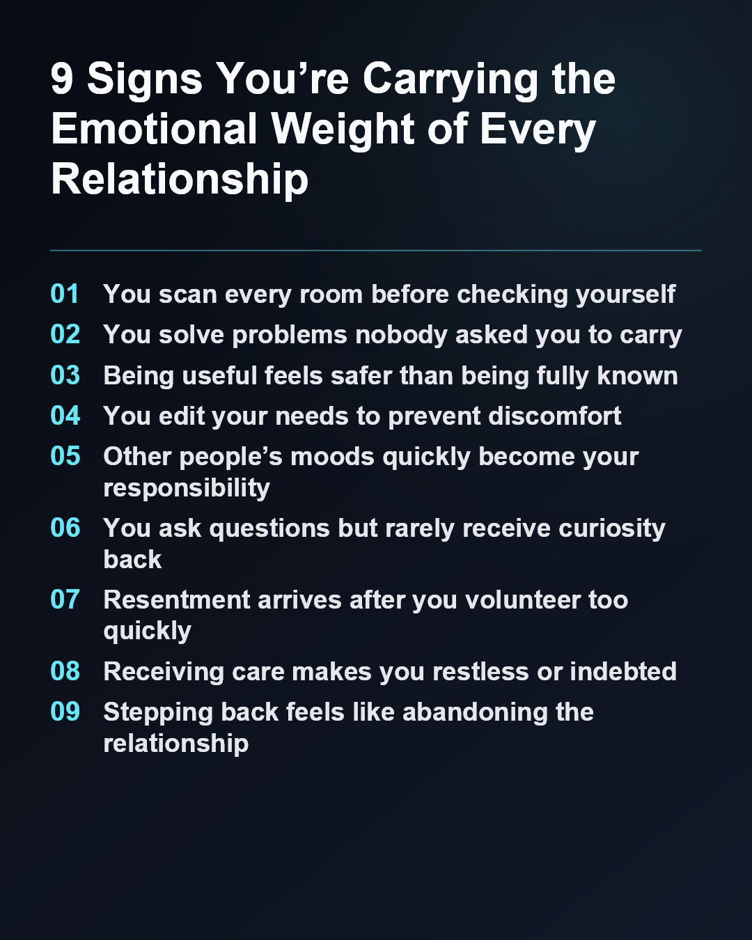 9 Signs You’re Carrying the Emotional Weight of Every Relationship