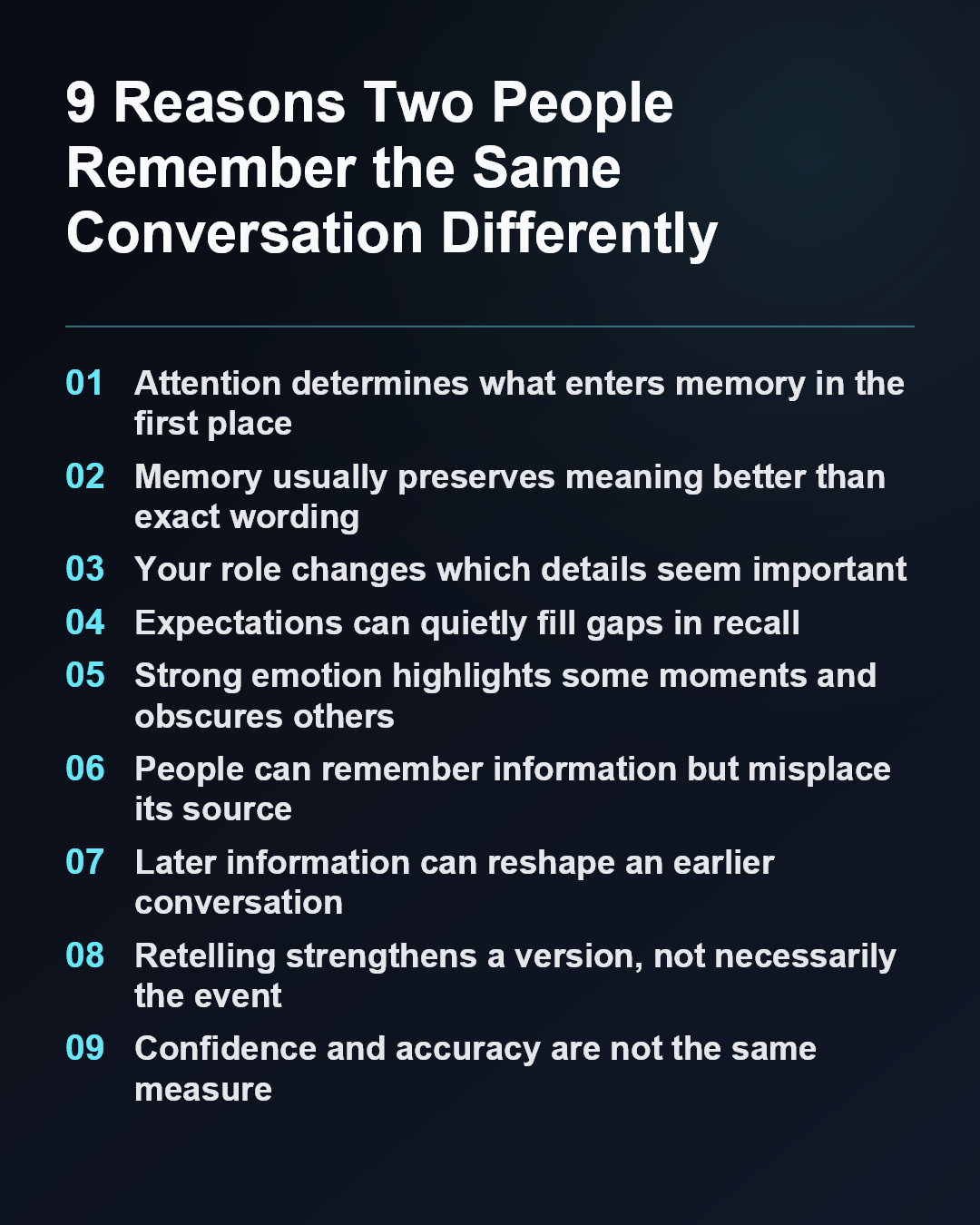 9 Reasons Two People Remember the Same Conversation Differently