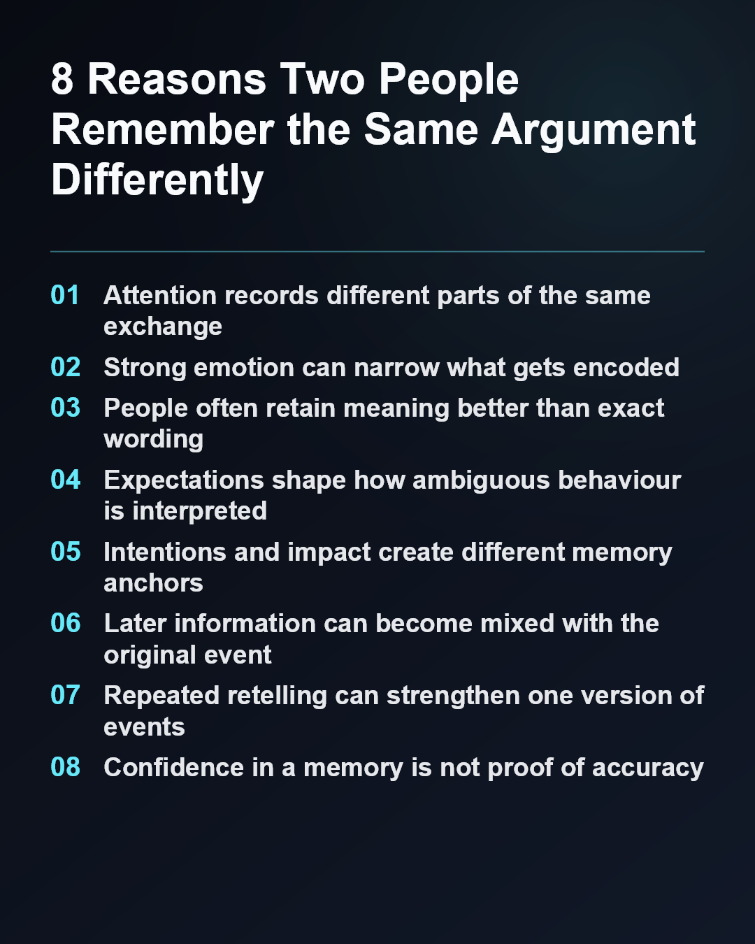 8 Reasons Two People Remember the Same Argument Differently