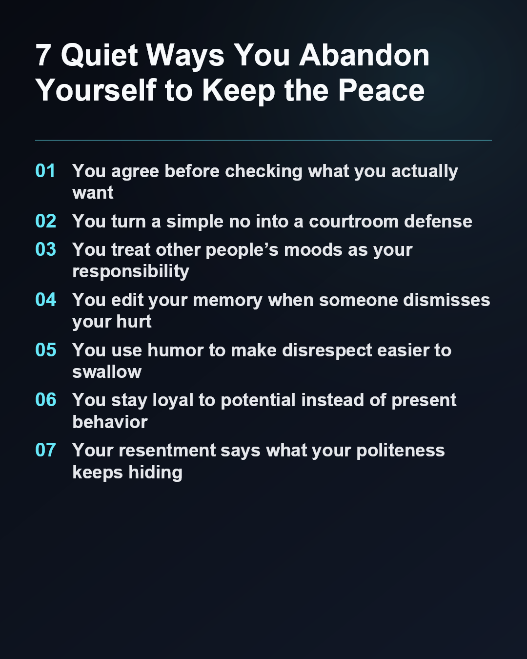 7 Quiet Ways You Abandon Yourself to Keep the Peace