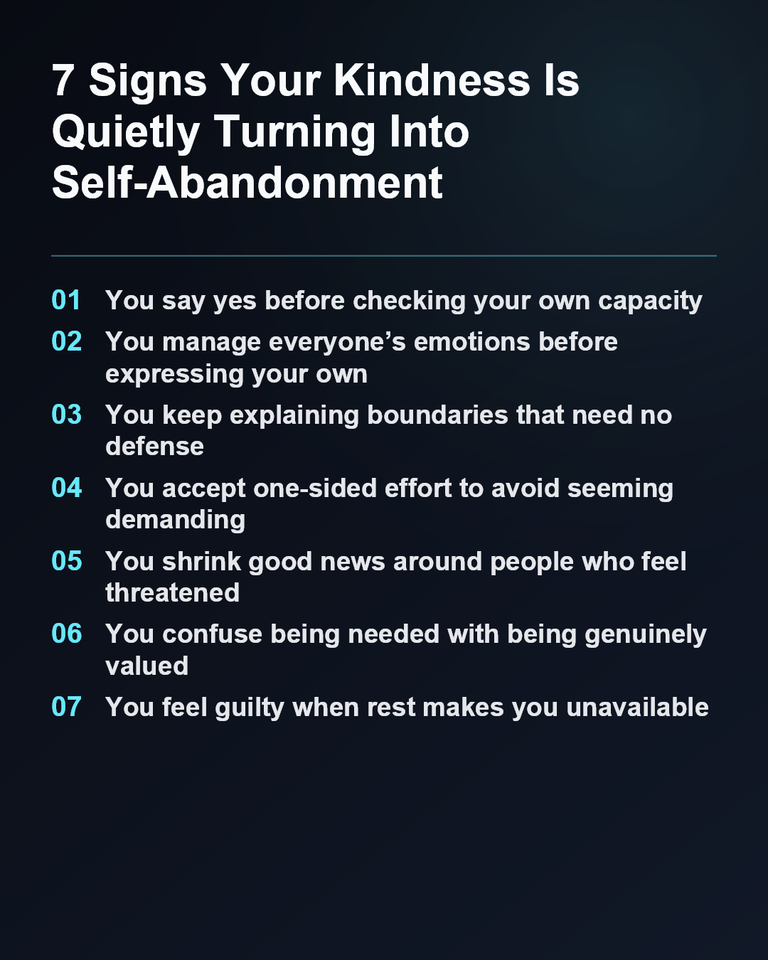 7 Signs Your Kindness Is Quietly Turning Into Self-Abandonment