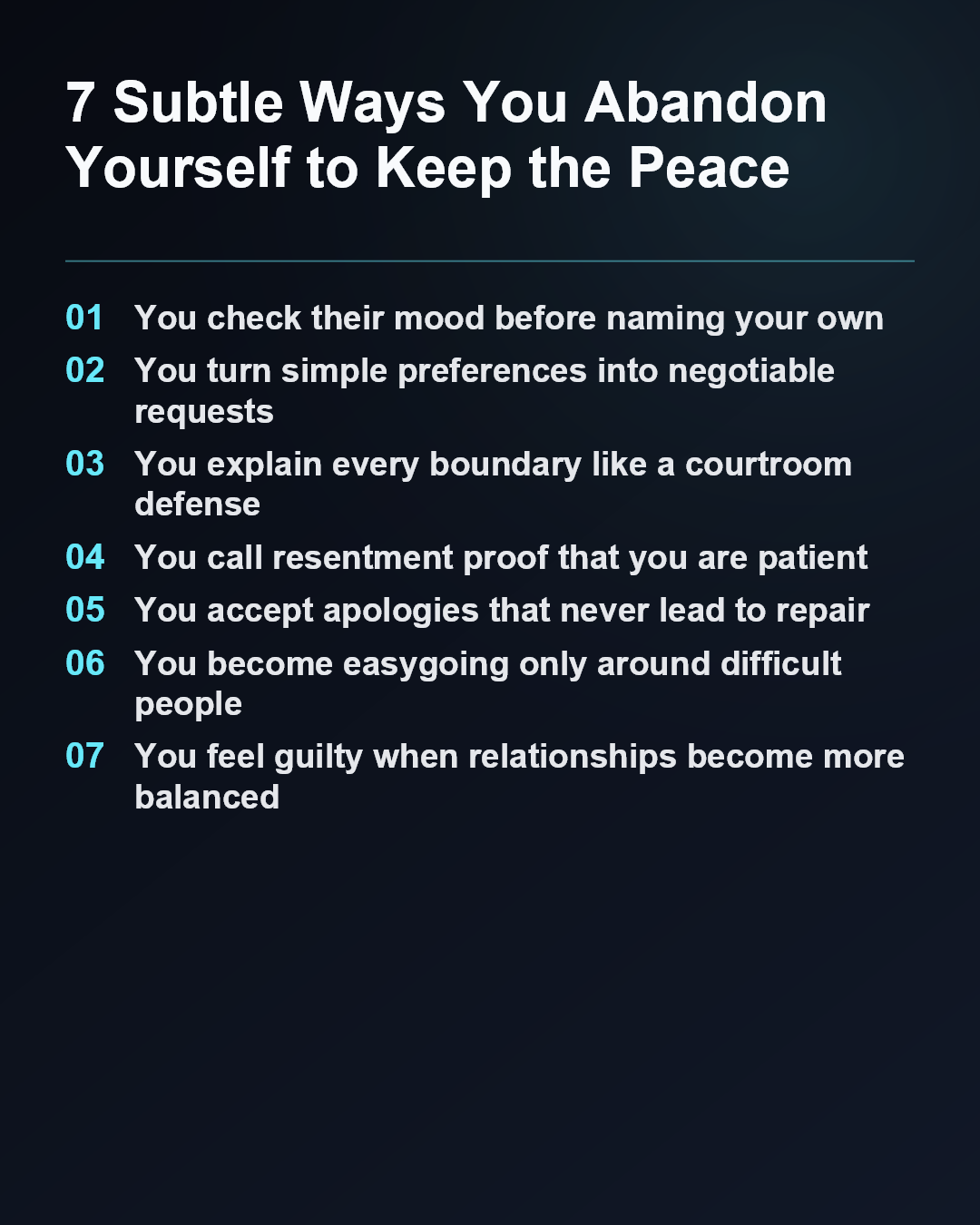 7 Subtle Ways You Abandon Yourself to Keep the Peace