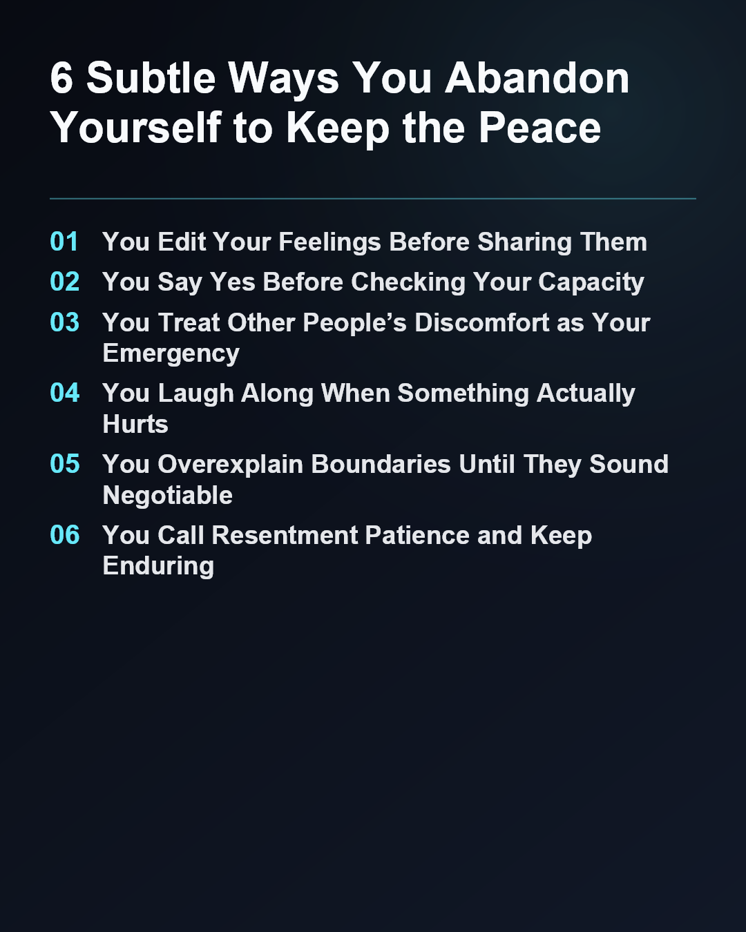 6 Subtle Ways You Abandon Yourself to Keep the Peace