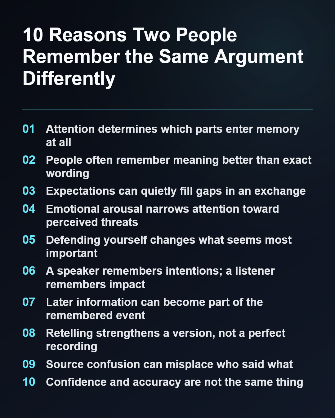 10 Reasons Two People Remember the Same Argument Differently