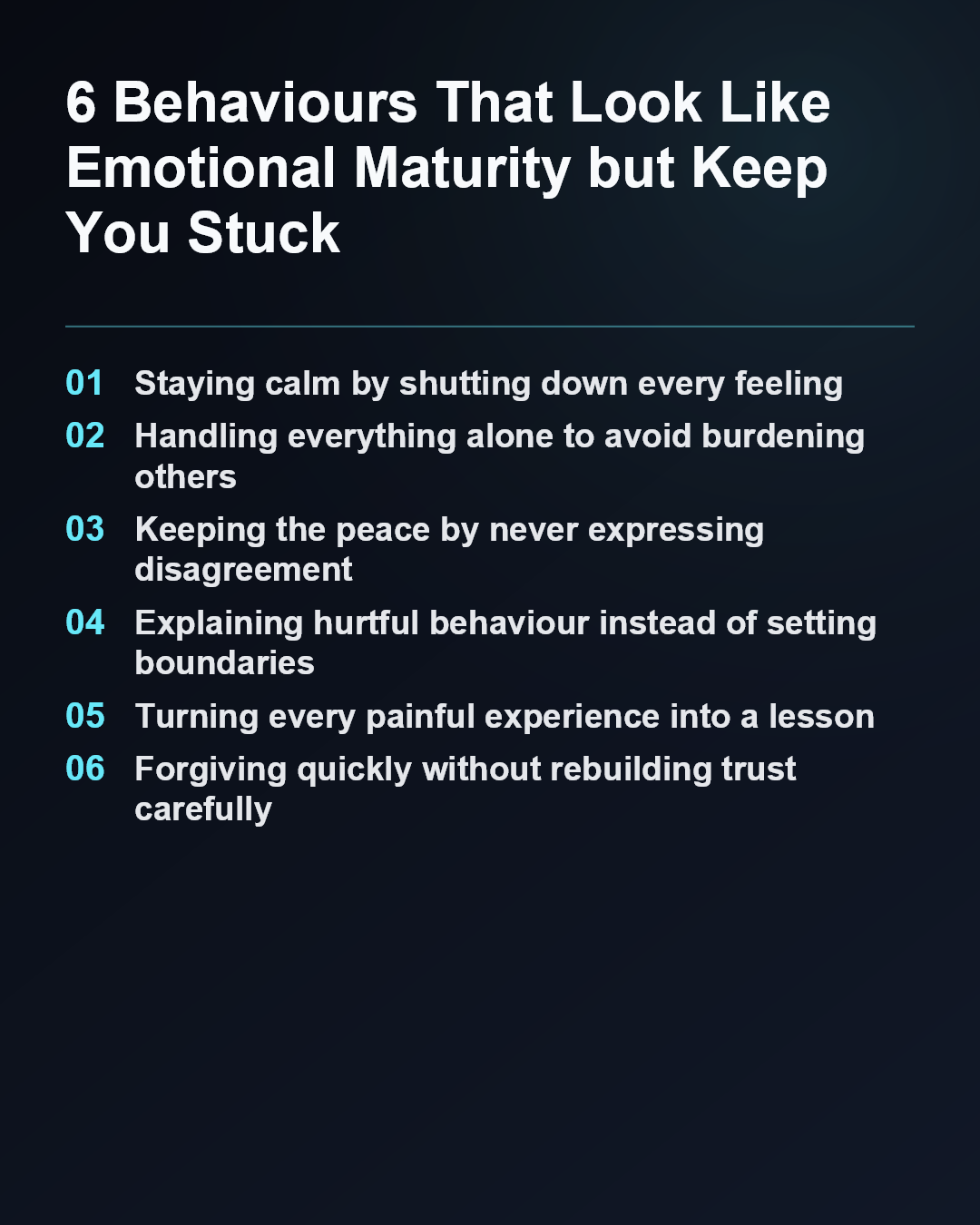 6 Behaviours That Look Like Emotional Maturity but Keep You Stuck