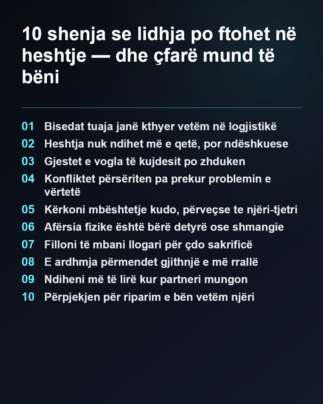 10 shenja se lidhja po ftohet në heshtje — dhe çfarë mund të bëni