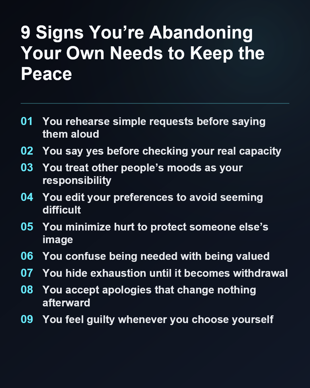 9 Signs You’re Abandoning Your Own Needs to Keep the Peace