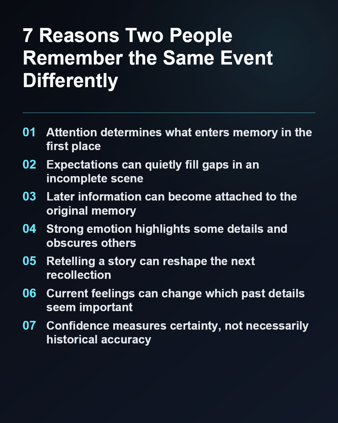 7 Reasons Two People Remember the Same Event Differently