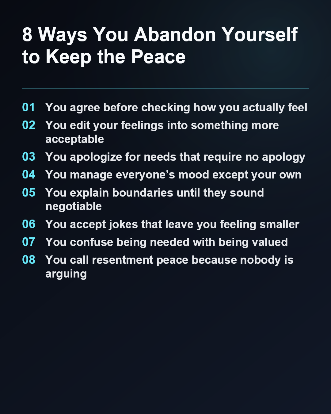 8 Ways You Abandon Yourself to Keep the Peace