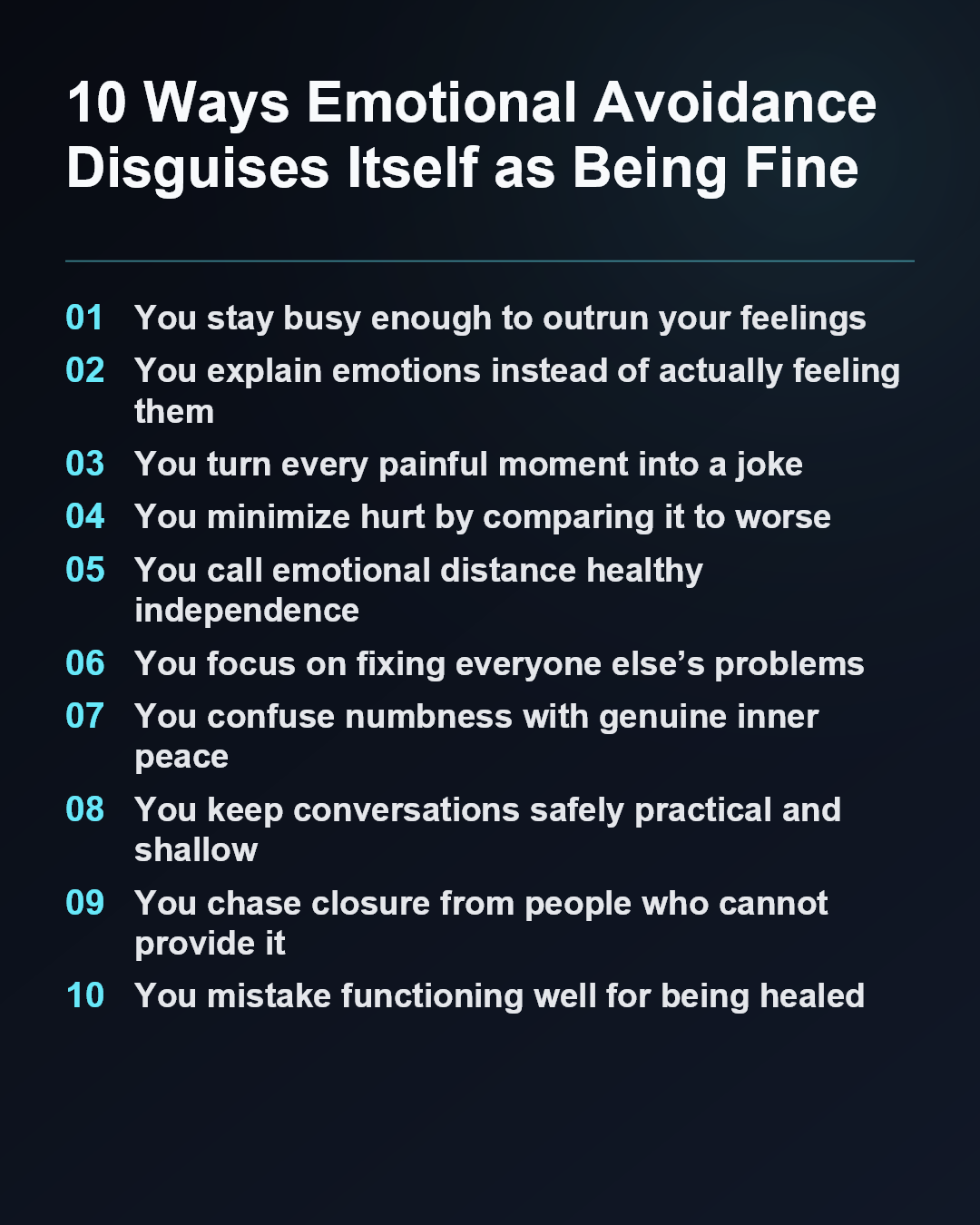 10 Ways Emotional Avoidance Disguises Itself as Being Fine