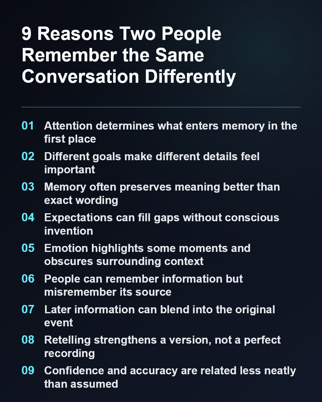 9 Reasons Two People Remember the Same Conversation Differently