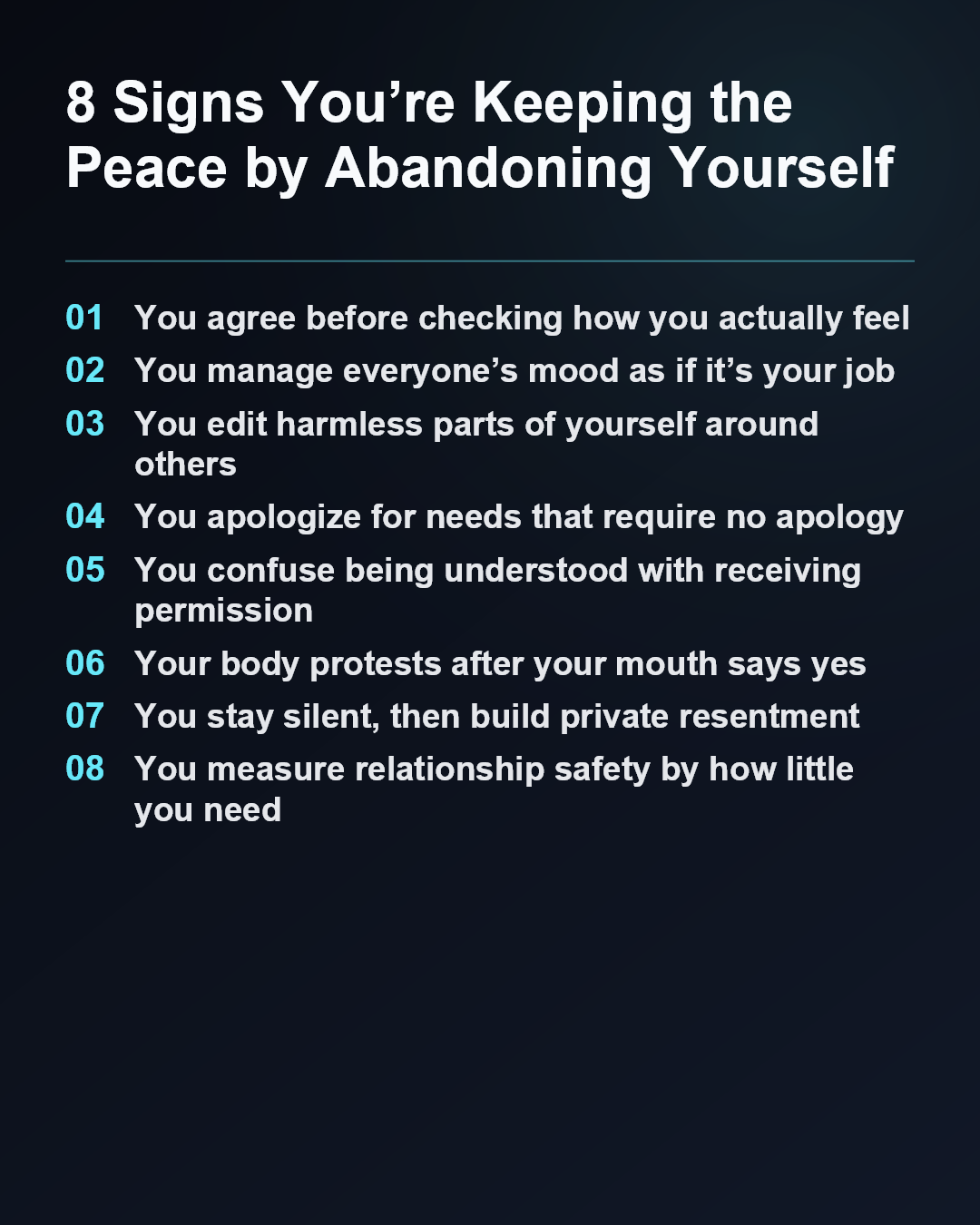 8 Signs You’re Keeping the Peace by Abandoning Yourself