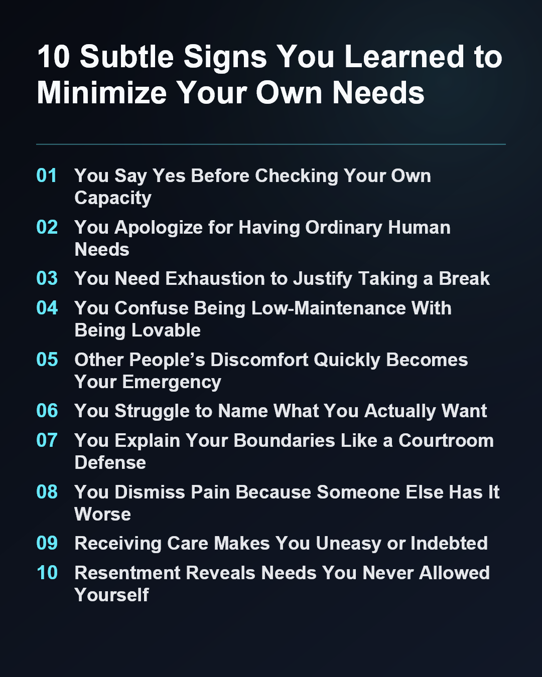 10 Subtle Signs You Learned to Minimize Your Own Needs
